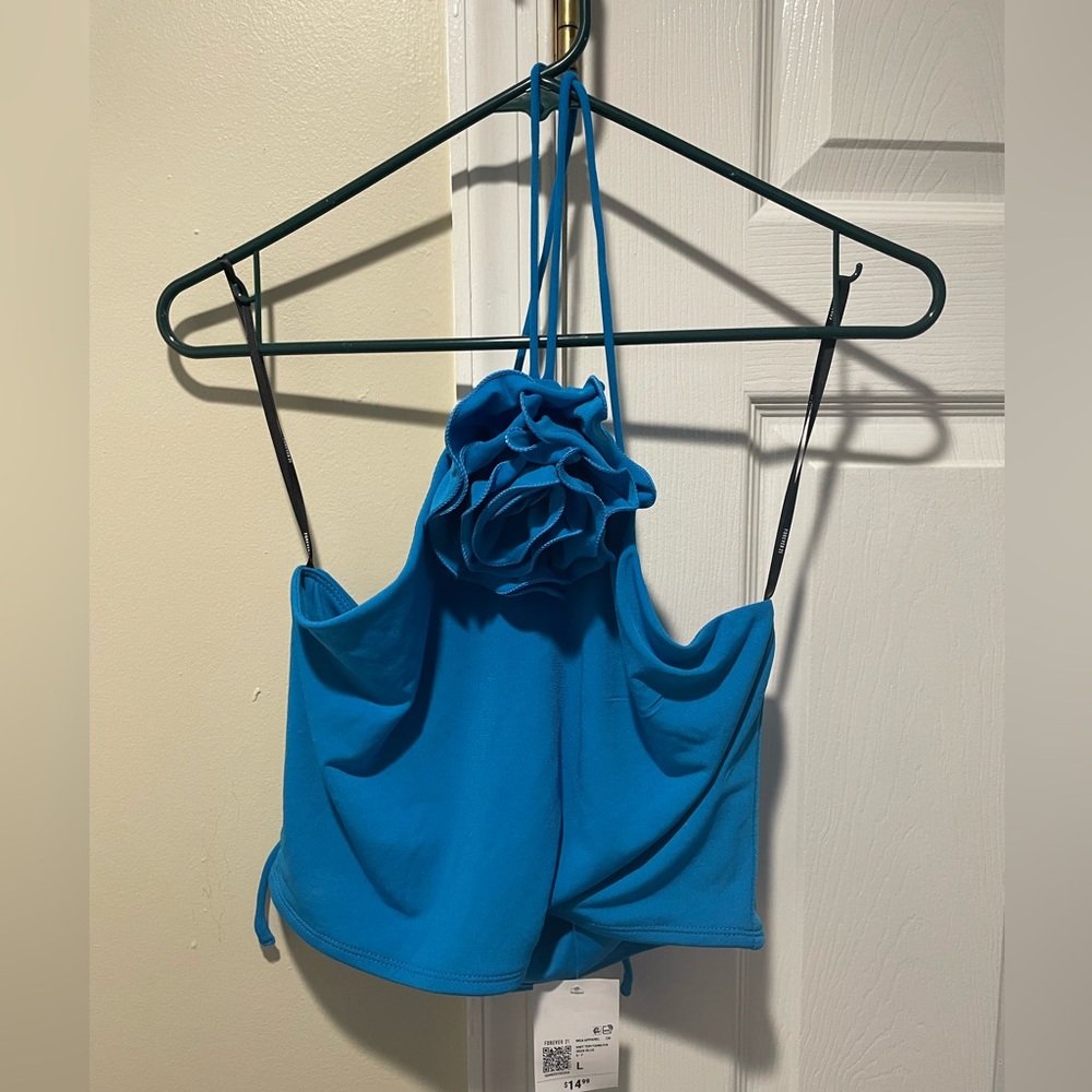 Forever 21 Aqua Blue Halter Top